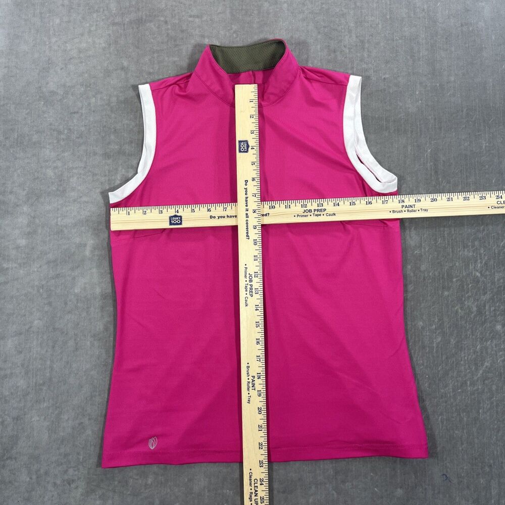 GGblue Womens Medium Pink Luxe Sport Quarter‎ 1/4 Zip Polo Tank Top - Picture 4 of 6